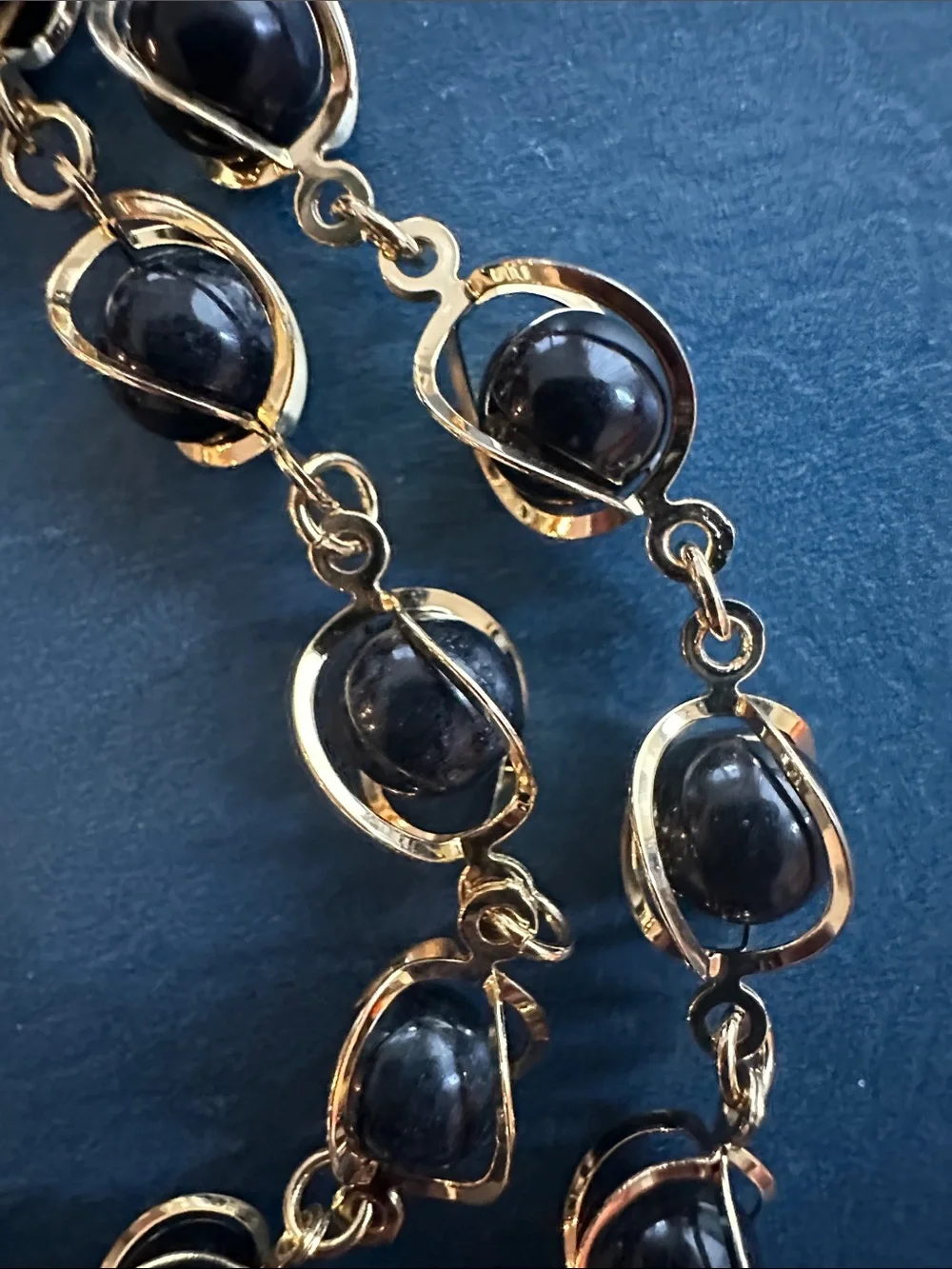 Vintage Black Onyx Gemstone Necklace